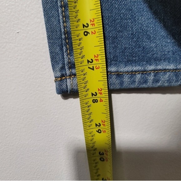 High-Waisted Wide leg Cropped Ankle Distressed Jeans Size Large - Picture 5 of 9